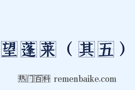 望蓬莱（其五）是什么意思的图片